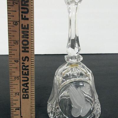 Vintage Lead Crystal Glass Bell, Our Father, Art Mark, West Germany, Bleikristal