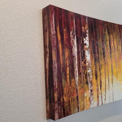 Lot 335: Large 48" x 24" Forest Landscape Curved Canvas Print 