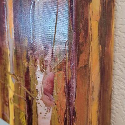 Lot 335: Large 48" x 24" Forest Landscape Curved Canvas Print 