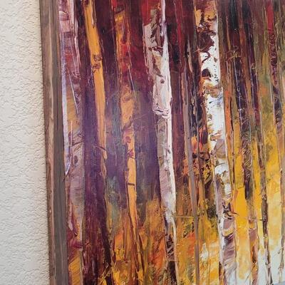 Lot 335: Large 48" x 24" Forest Landscape Curved Canvas Print 