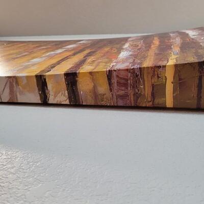 Lot 335: Large 48" x 24" Forest Landscape Curved Canvas Print 