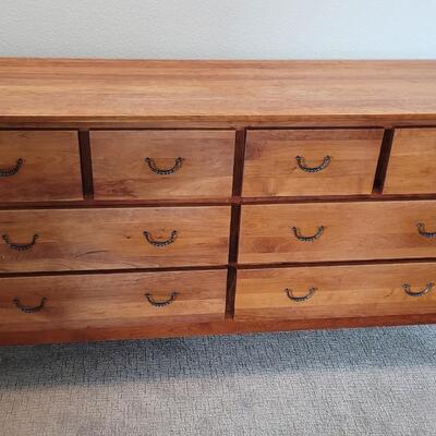 Lot 336: COLLIER'S Large Wood Dresser w/ Twisted Iron Style Handles by 
