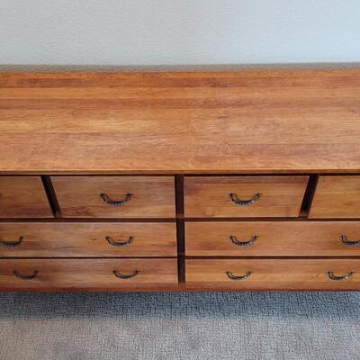 Lot 336: COLLIER'S Large Wood Dresser w/ Twisted Iron Style Handles by 