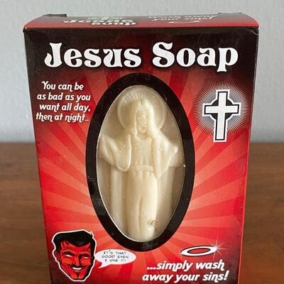 Novelty Gag Gift Jesus Soap in Box Wash Away Your Sins