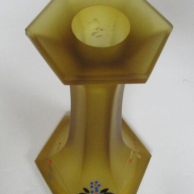  Vintage Satin Glass Candle Stick