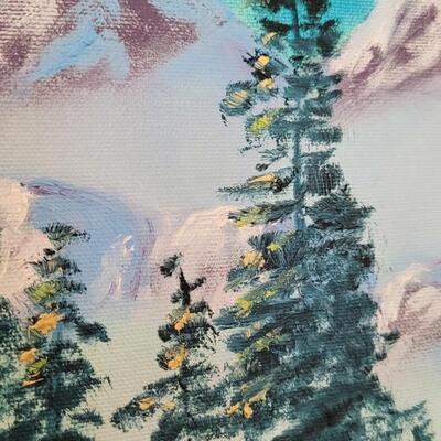 Lot 347: Fine Art Original Framed Mountain Scene UNSIGNED