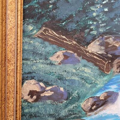 Lot 347: Fine Art Original Framed Mountain Scene UNSIGNED