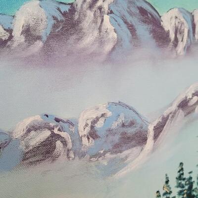 Lot 347: Fine Art Original Framed Mountain Scene UNSIGNED