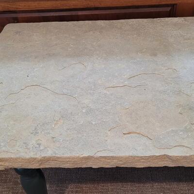 Lot 350: Heavy Stone-Top Resting Bench 