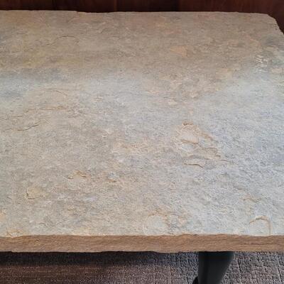 Lot 350: Heavy Stone-Top Resting Bench 