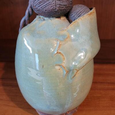 Lot 352: VAL NIGHT House Angel Fine Art Pottery Sculpture SIGNED