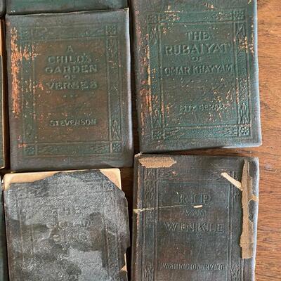 Antique Green Little Leather Library Books Lot of 36 Wilde Kipling Tennyson Shakespeare