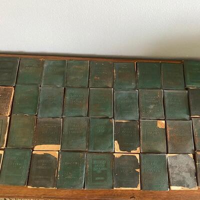 Antique Green Little Leather Library Books Lot of 36 Wilde Kipling Tennyson Shakespeare