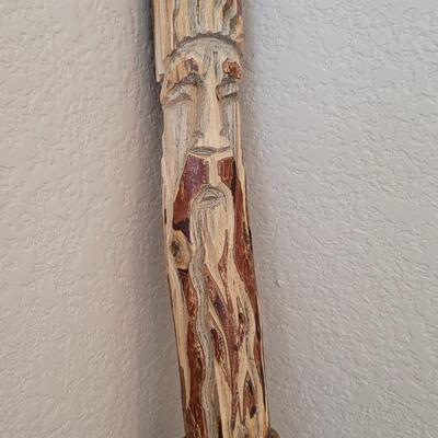 Lot 356: 58" Tall Carved Head Walking Stick 