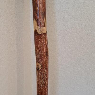 Lot 356: 58" Tall Carved Head Walking Stick 