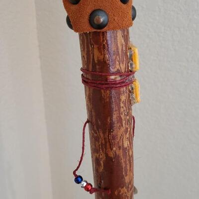 Lot 357: 58" Tall Carved Head Walking Stick #2