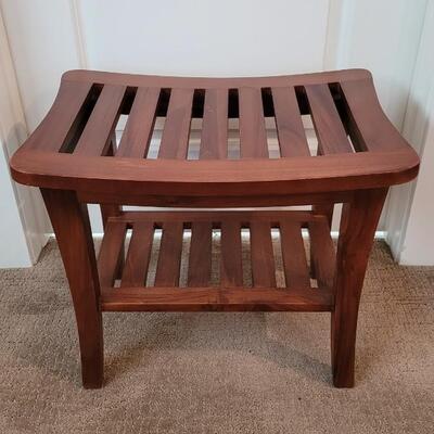 Lot 358: Teak Shower Bench Seat 