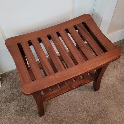 Lot 358: Teak Shower Bench Seat 