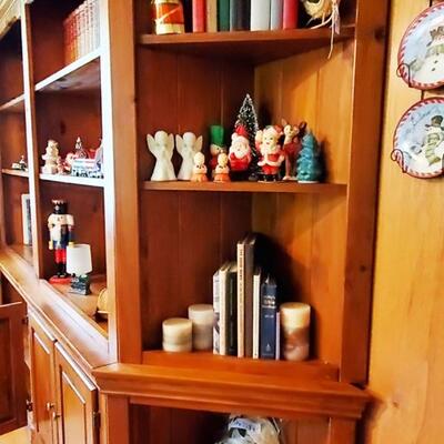 Knotty Pine Bookcase Storage shelves with Doors
