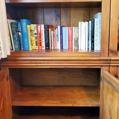 Knotty Pine Bookcase Storage shelves with Doors
