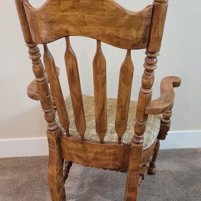 Lot 362: Vintage Wooden Chair (Left arm missing dowel stud)