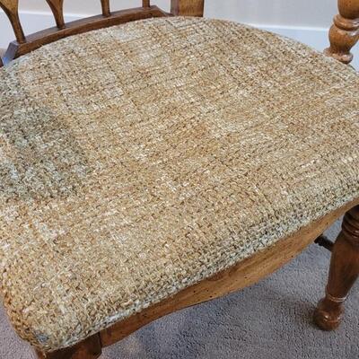 Lot 362: Vintage Wooden Chair (Left arm missing dowel stud)