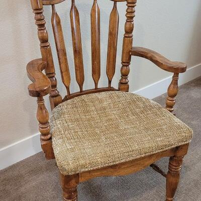 Lot 362: Vintage Wooden Chair (Left arm missing dowel stud)