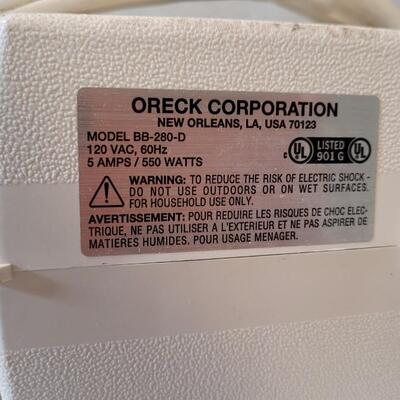 Lot 370: Vintage ORECK Vacuum Cleaner Model BB-280-D + Accessories/Filters WORKS