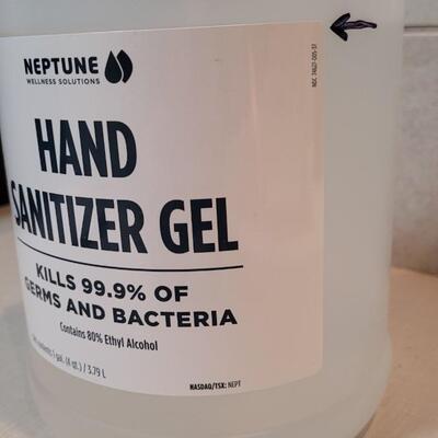 Lot 375: 1 Gallon Bottle HAND SANITIZER GEL by NEPTUNE (see line for fill level)