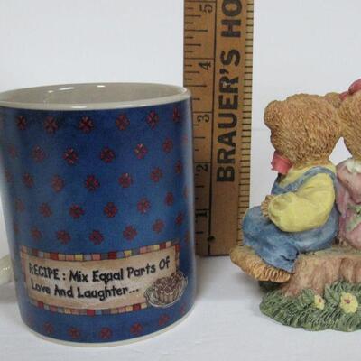 Boyds Bears Mug Bearware Pottery, 1998, and Bear Figurine