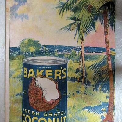 Lot of Small Vintage Soft Cover Cookbooks, Jello 1930 and 1933, Bakers Coconut, Not Dated, Souvenir of Cal Raisins, 1914