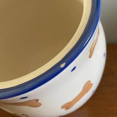 Ceramic Dog Bone Biscuit Treat Jar Canister