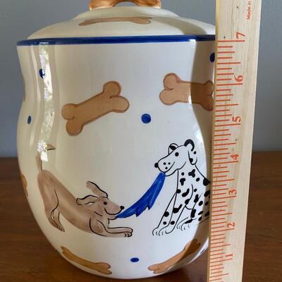 Ceramic Dog Bone Biscuit Treat Jar Canister