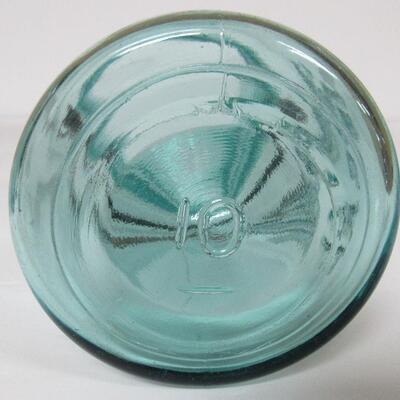 Vintage Aqua Quart Ball Ideal Canning Jar #10 With Wire Closure and Glass Cover