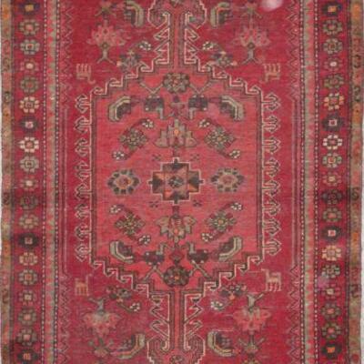 Persian Hamedan Vintage Persian Rug 6'2