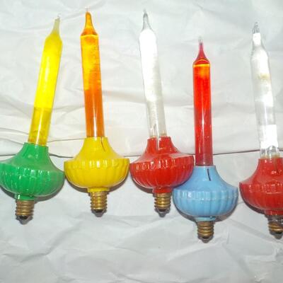 1930's to 1940's Fluid fill christmas lights.