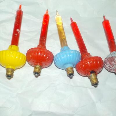 1930's to 1940's Fluid fill christmas lights.