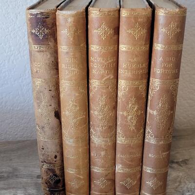 Lot 398: Late 1800's Book Lot (Terra Cotta Colored) Binding 