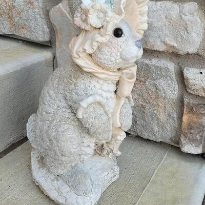 Lot 411: Chippy Outdoor Bunny Statue 