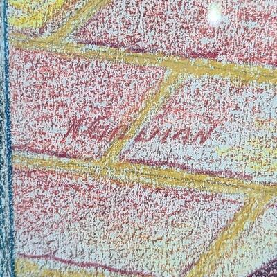 Lot 500: Signed Local Artist Pencil Framed Artwork. 
