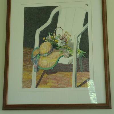 Lot 500: Signed Local Artist Pencil Framed Artwork. 