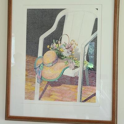 Lot 500: Signed Local Artist Pencil Framed Artwork. 