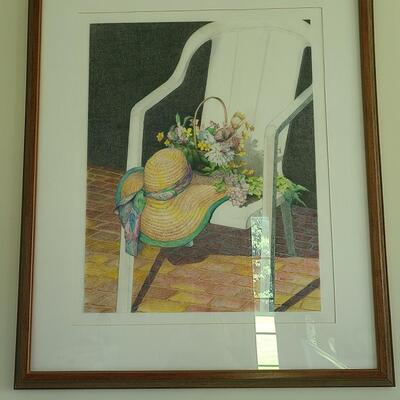 Lot 500: Signed Local Artist Pencil Framed Artwork. 