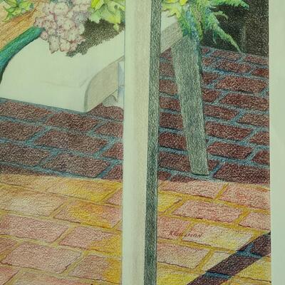 Lot 500: Signed Local Artist Pencil Framed Artwork. 