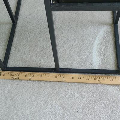 Lot 43: Plant Stand with Pottery & Lantern 