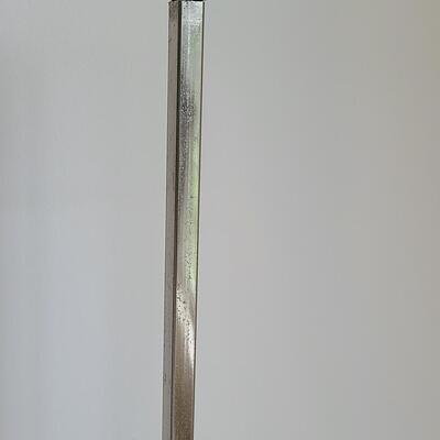 Lot 44: MCM Chrome Plant Stand/Accent Table and Lamp 
