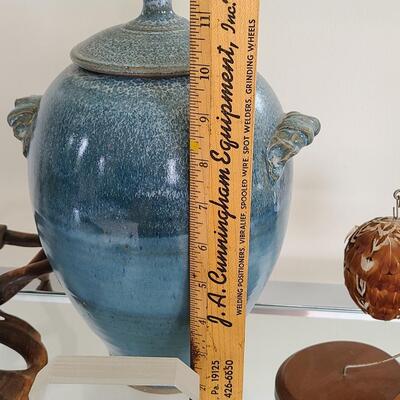 Lot 47: Artist Signed Owl Block, Pottery, Wood Carved Birds, and More  