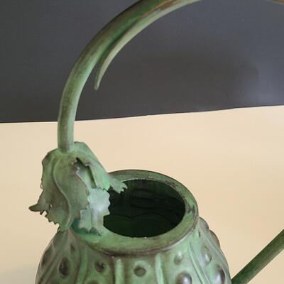 Lot 54: Mackenzie Childs Watering Can and Tea/Dresser Caddy