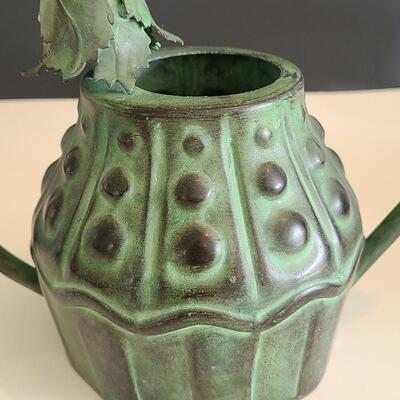 Lot 54: Mackenzie Childs Watering Can and Tea/Dresser Caddy