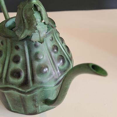Lot 54: Mackenzie Childs Watering Can and Tea/Dresser Caddy